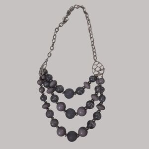 Elegant Multi-Strand Gray Necklace